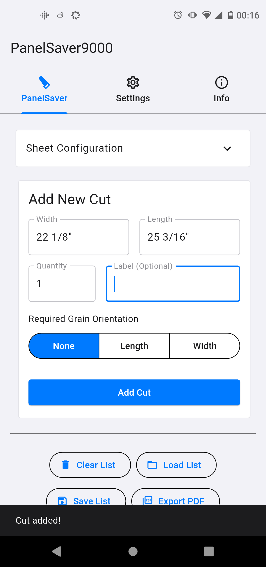 Label and organize your cuts