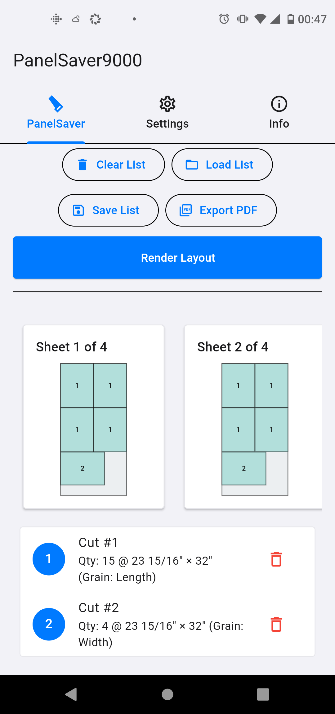 Layout cuts on mobile, on the jobsite